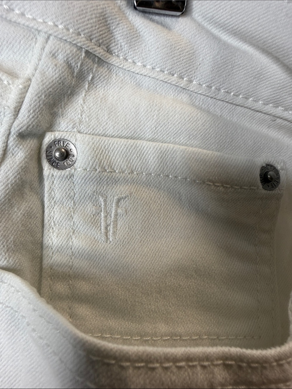 FRYE White High-Rise Straight Leg Denim Jeans 8/29 - Picture 6 of 8
